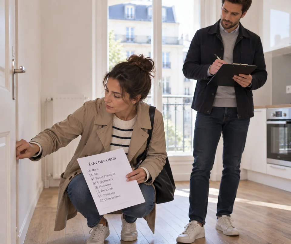 Locataire vérifiant l’état des lieux d’un logement