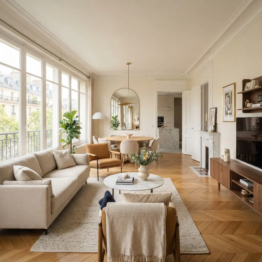Intérieur rénové d’un appartement prêt à être présenté