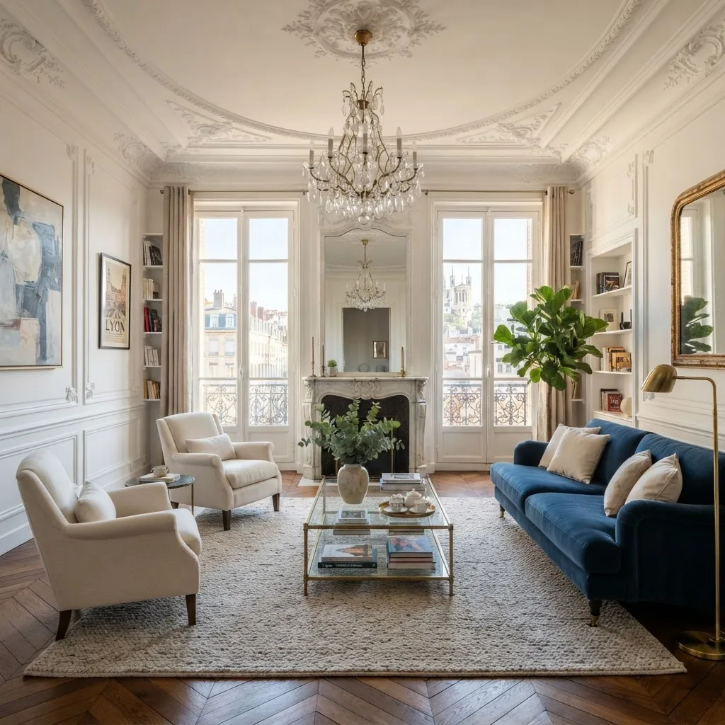 Salon lumineux d’un appartement